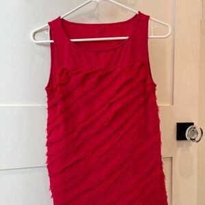 Loft Vibrant Redish Pink (Cherry Color)Textured Sleeveless Top